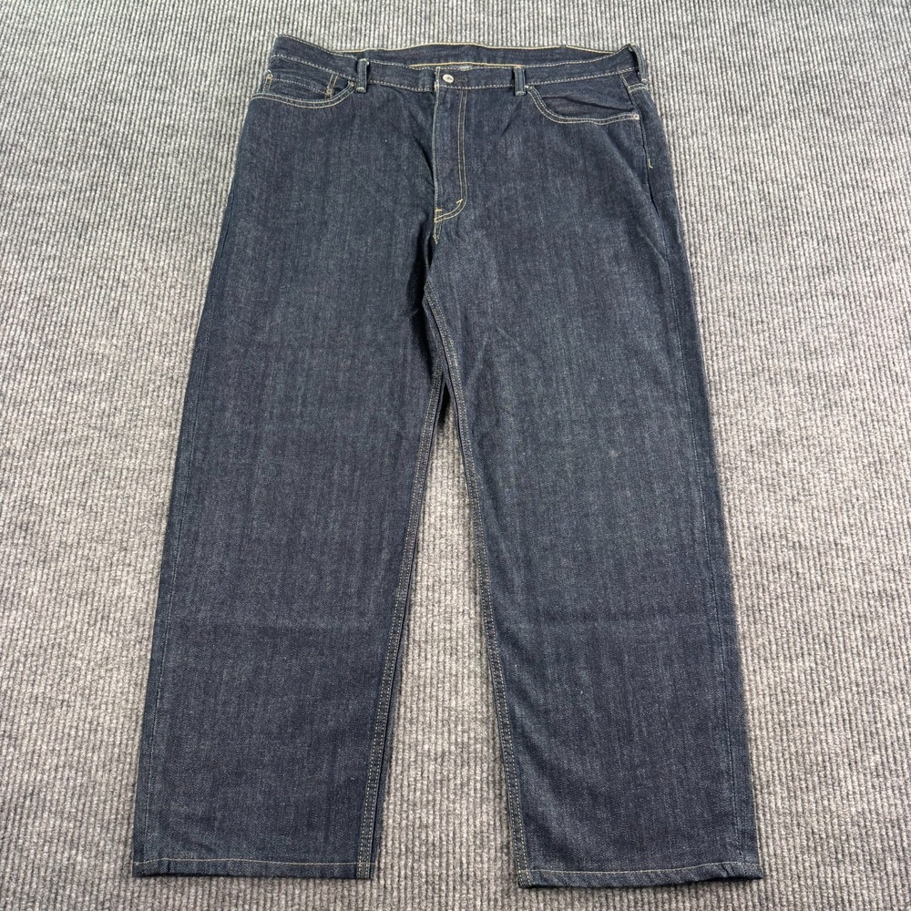 Levi's Jeans Men 42x32 (42x30) Blue Denim Cotton Straight Dark Wash Casual